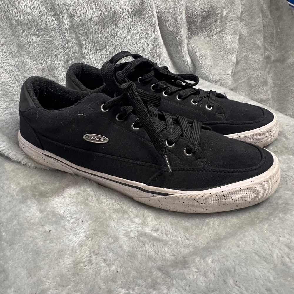 Lugz Mens Black Size 10 Canvas‎ Low Top Sneakers Lace Up Skate Style Streetwear